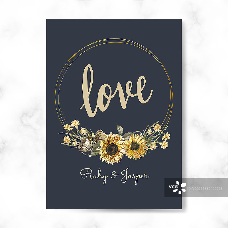 花卉爱心卡样机图片素材