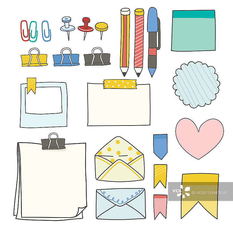 彩色文具用品合集图片素材