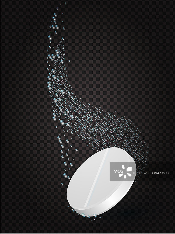 带有透明气泡的可溶性药片图片素材