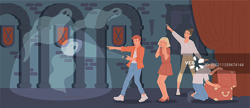 密室逃脱：寻找线索的人们图片素材