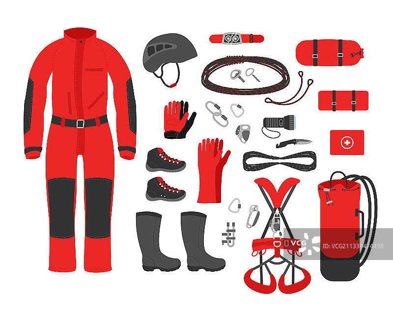 洞穴探险设备套装图片素材