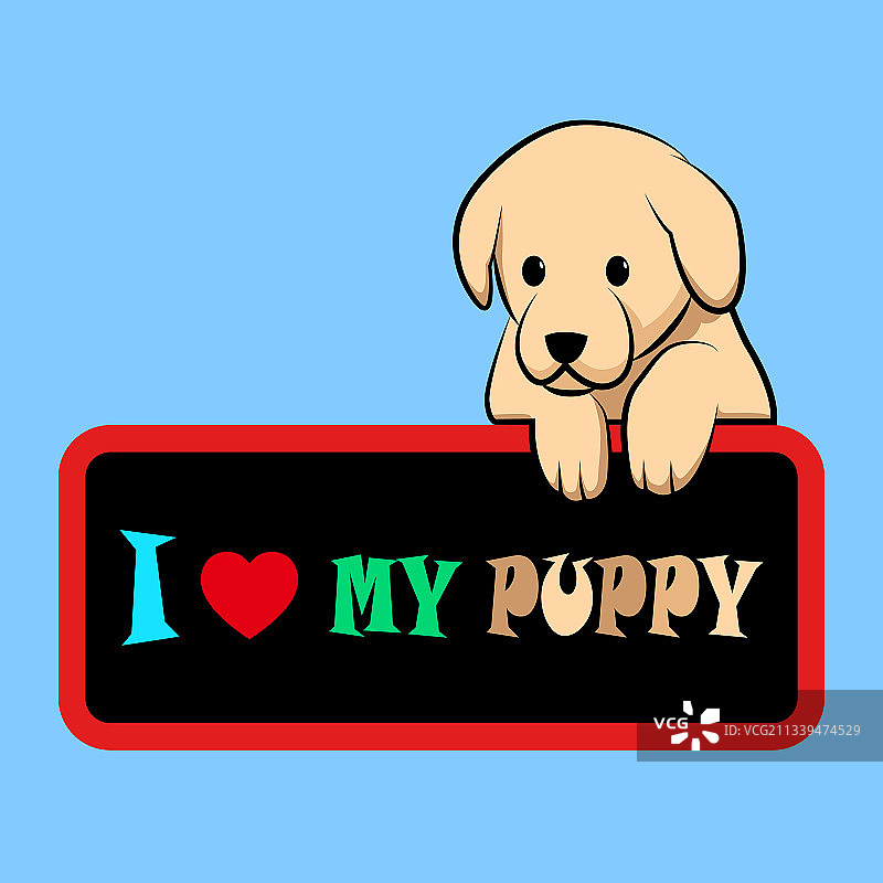 可爱的小狗拿着一块板图片素材