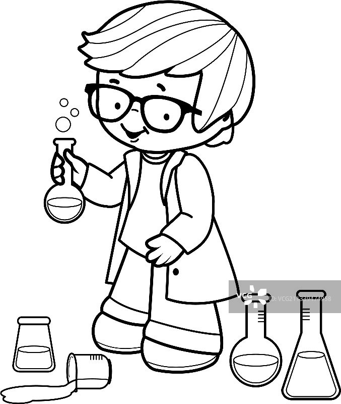 儿童做科学实验图片素材