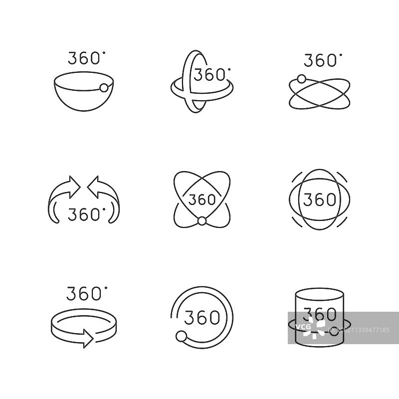 360度旋转线条图标图片素材