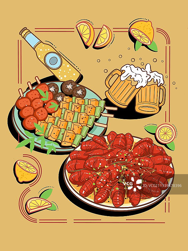 食物系列•碰杯才夜宵图片素材