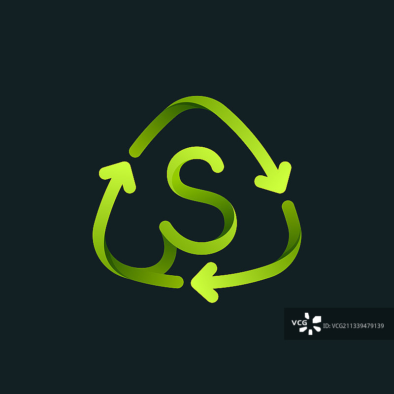 字母S回收标志线条logo图片素材
