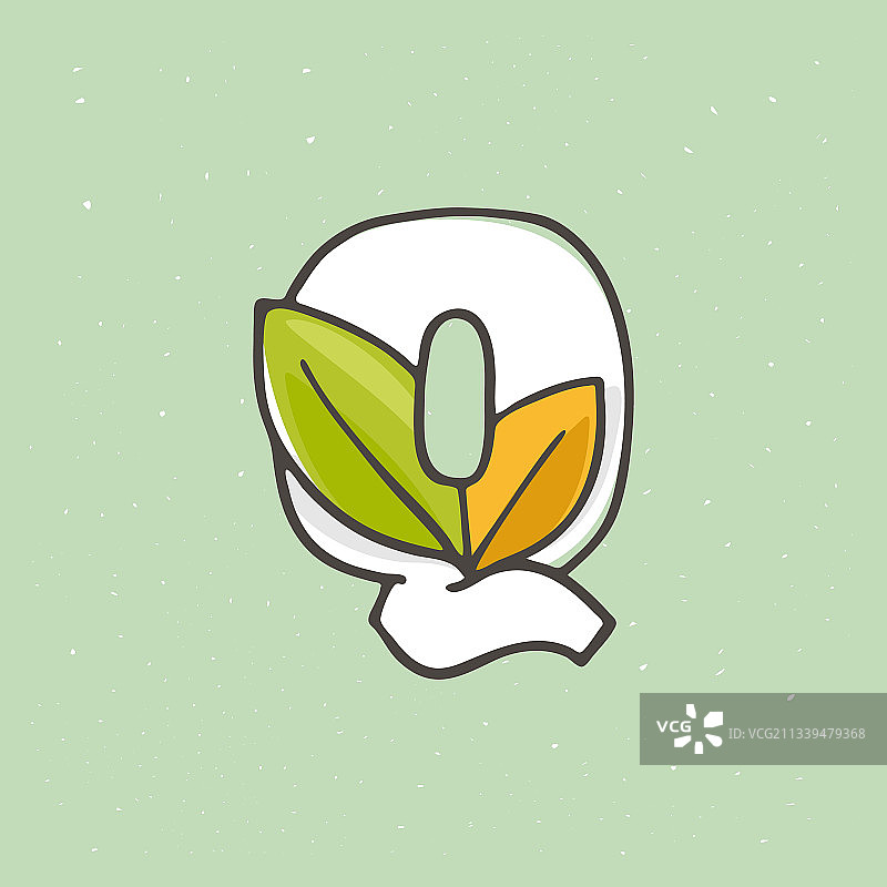 Q字母标志手绘设计图片素材