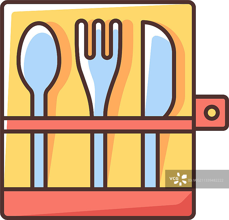 野餐餐具RGB颜色图标图片素材