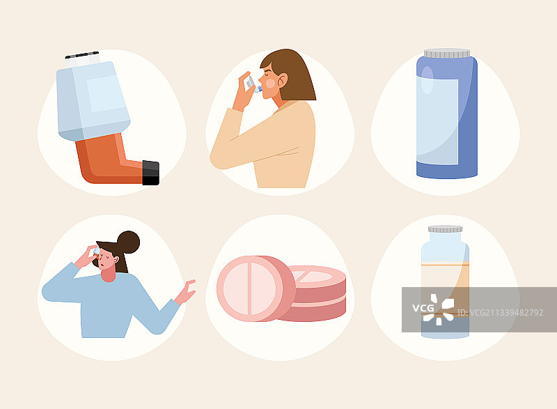 两个人在使用雾化器图片素材