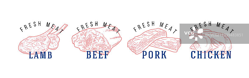 新鲜生肉雕刻设计图片素材