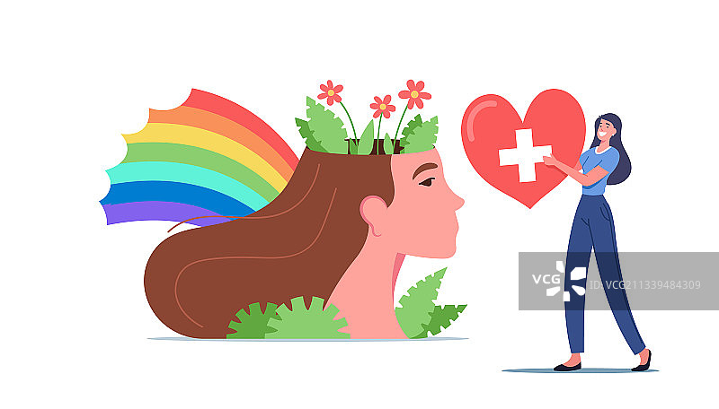 关于心理健康和心理平衡的概念图片素材