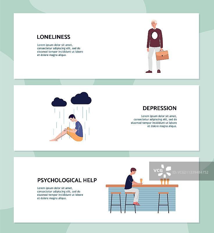 孤独、压力和抑郁的悲伤年轻人图片素材