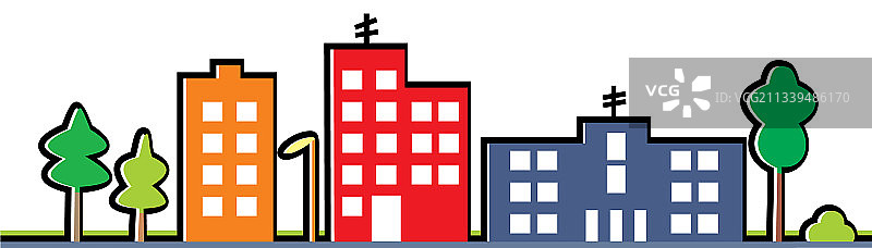 彩色城镇图片素材