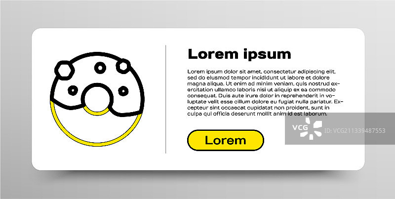 白色背景甜甜圈线条图标图片素材