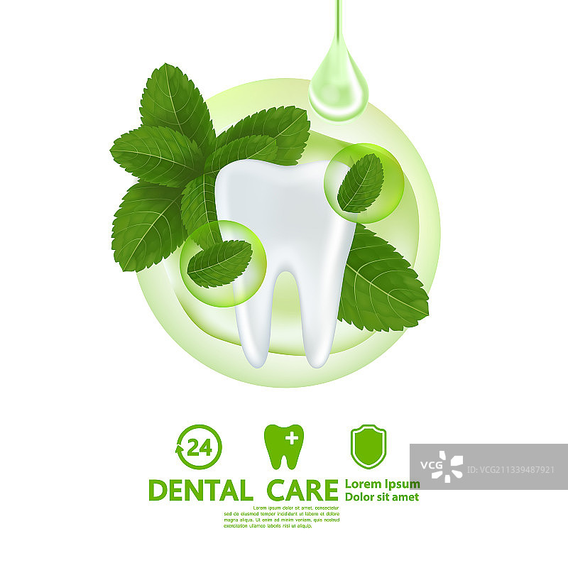 薄荷叶牙科护理图片素材