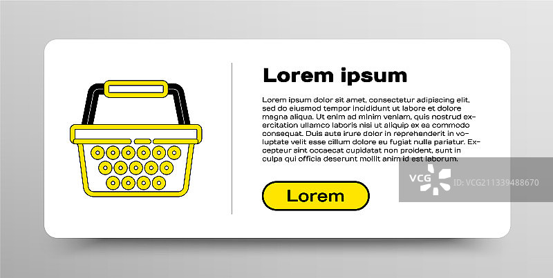 白色背景上的线性购物篮图标图片素材