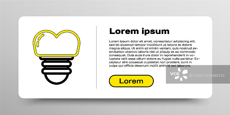 白色背景上的线条种植牙图标图片素材