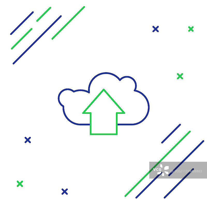 白色背景上的云上传图标图片素材