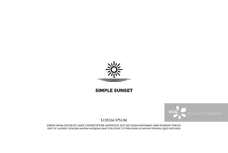 简约日出日落线条logo图片素材