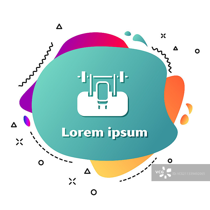 白色长凳与杠铃图标图片素材