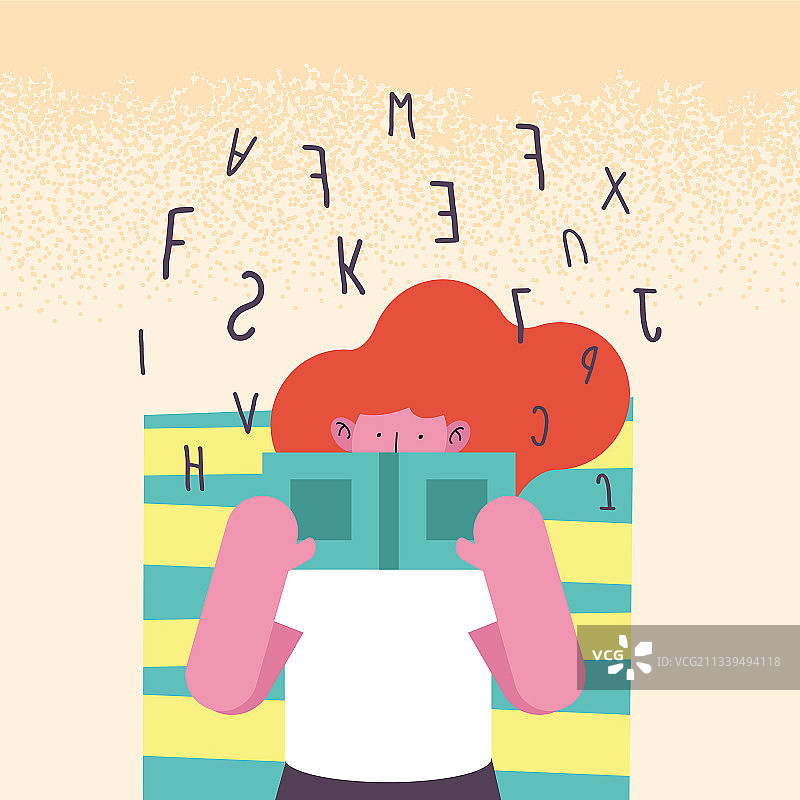 患有阅读障碍的女孩图片素材