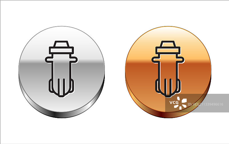 白色背景上的黑色线条滤水器图标图片素材