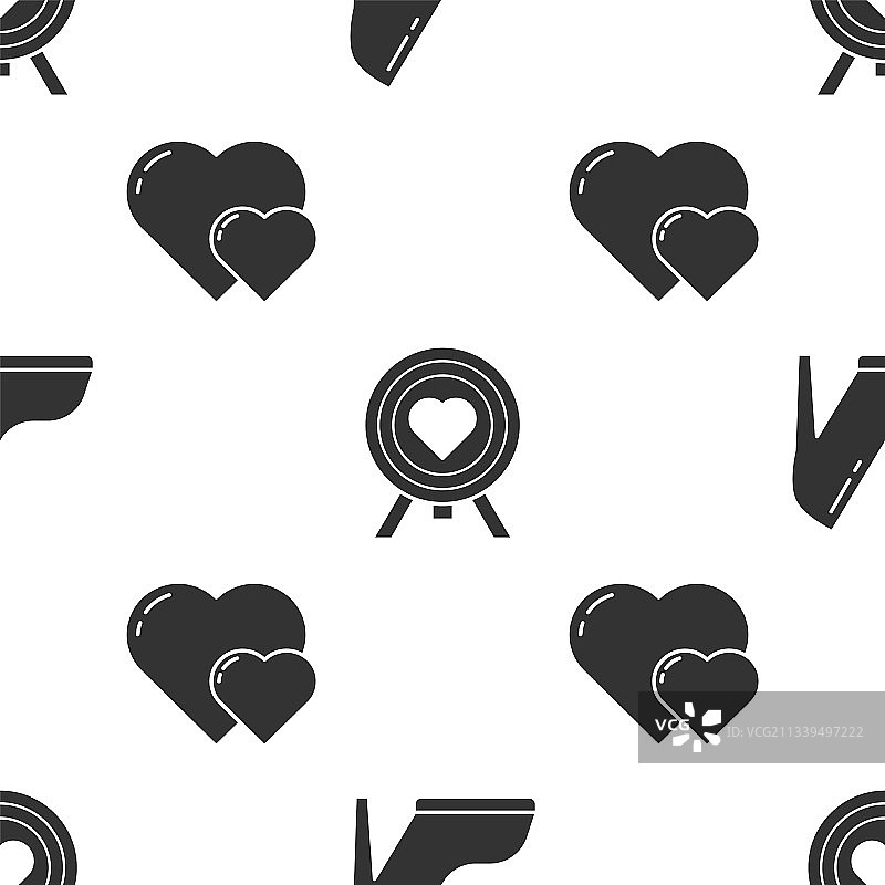 女士高跟鞋中心爱心套装图片素材