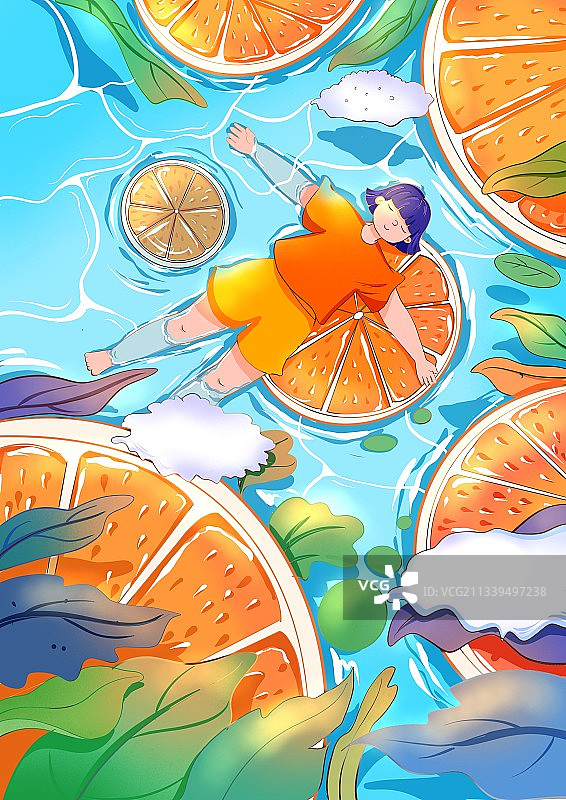 橙子少女夏天3图片素材