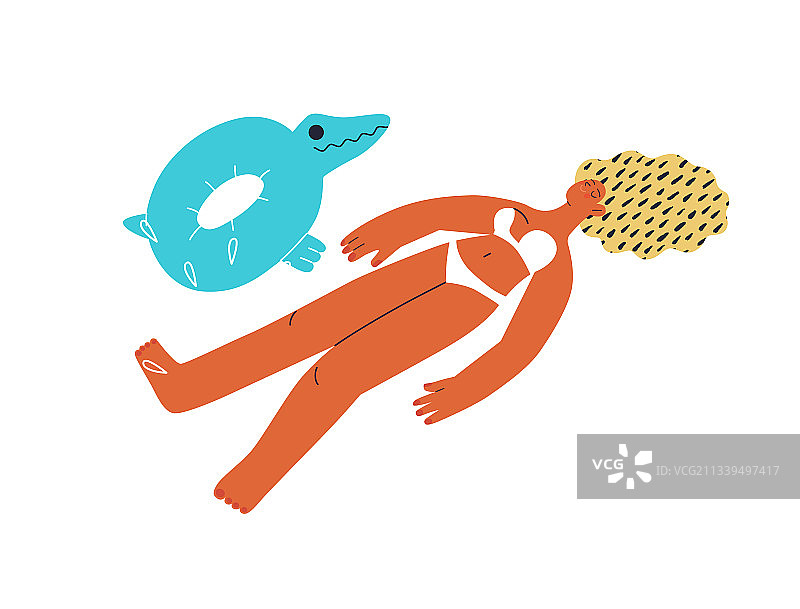 现代扁平风格海滩度假村活动图片素材