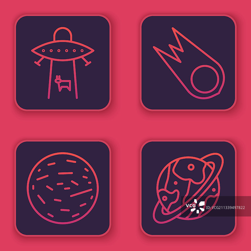 火星彗星坠落元素图片素材