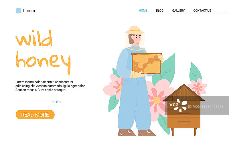 养蜂人在蜂巢附近拿着蜂巢图片素材