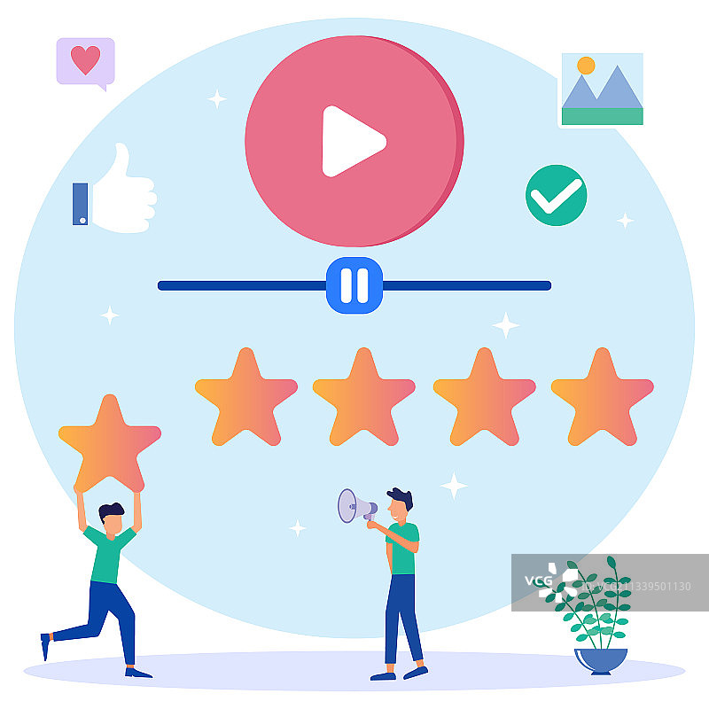 卡通人物反馈插画图片素材