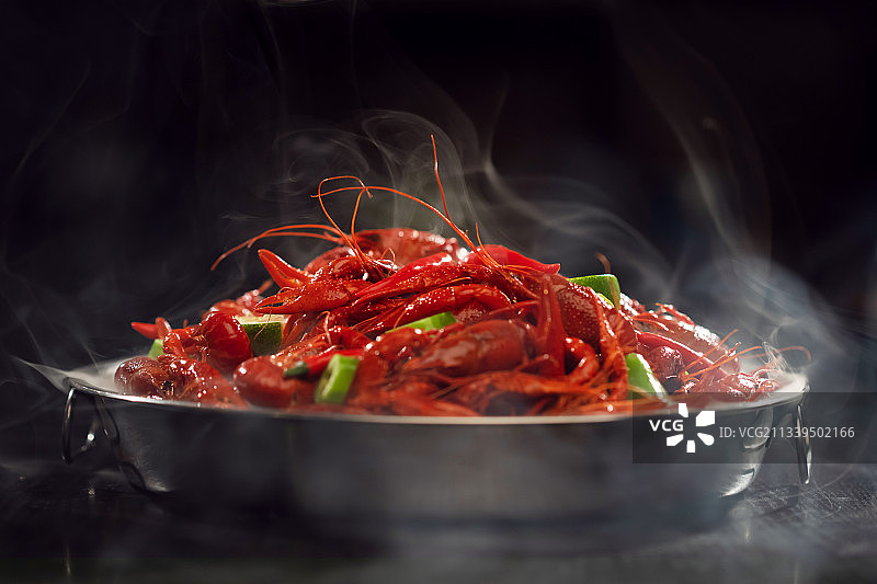 麻辣小龙虾,美味,烟,蒸汽图片素材