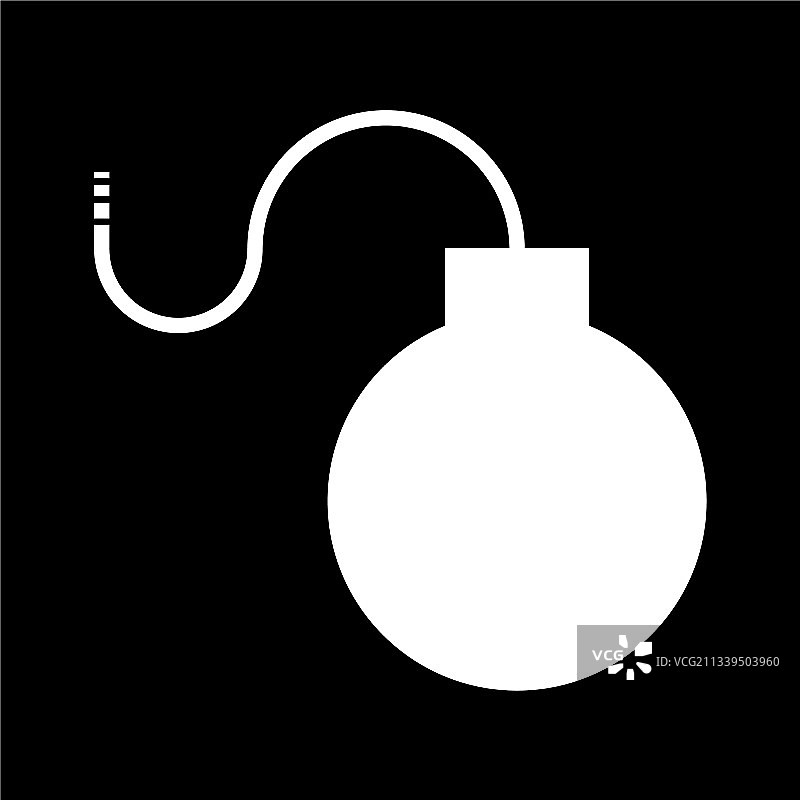 黑色背景上的炸弹扁平图标图片素材