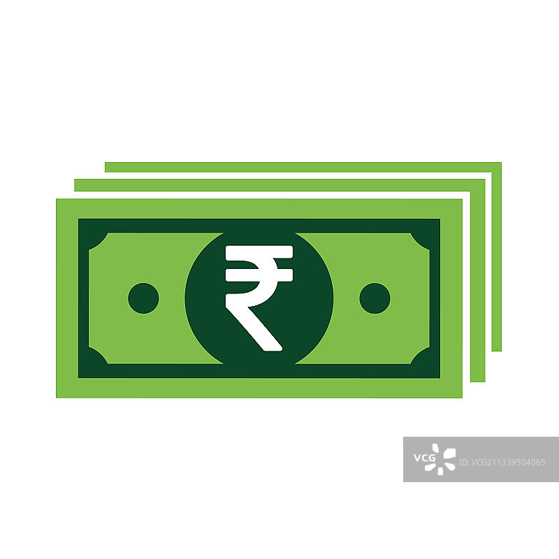 印度卢比图标，白色背景图片素材