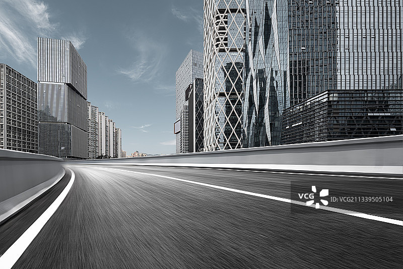 城市建筑与高架桥公路路面图片素材