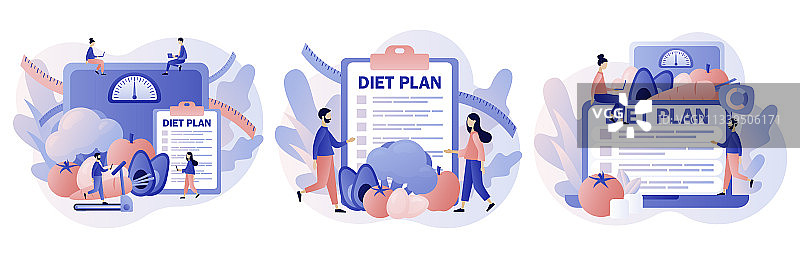 具有健康食品的营养饮食计划图片素材