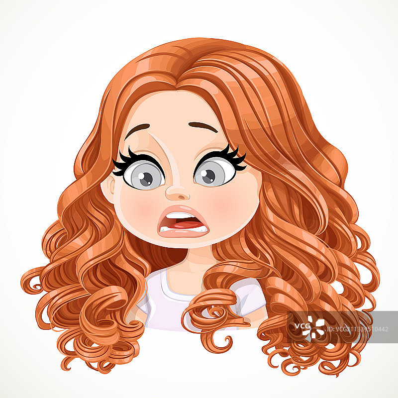 漂亮的卡通深色头发女孩图片素材