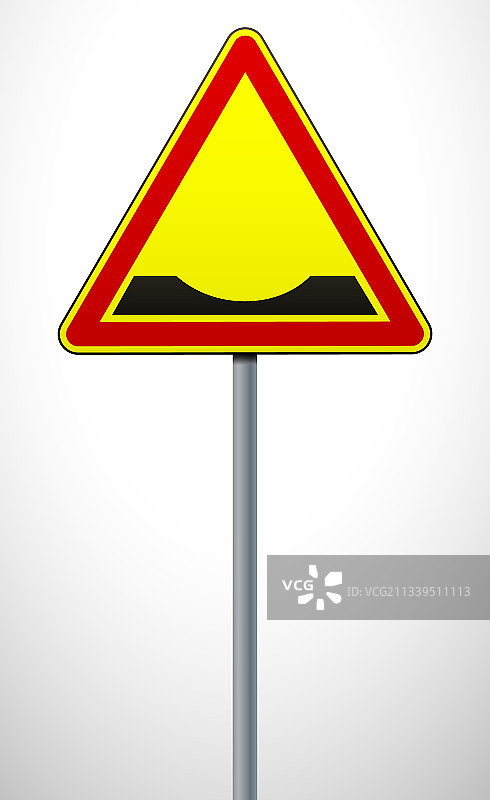 注意：道路上的坑洼路标图片素材