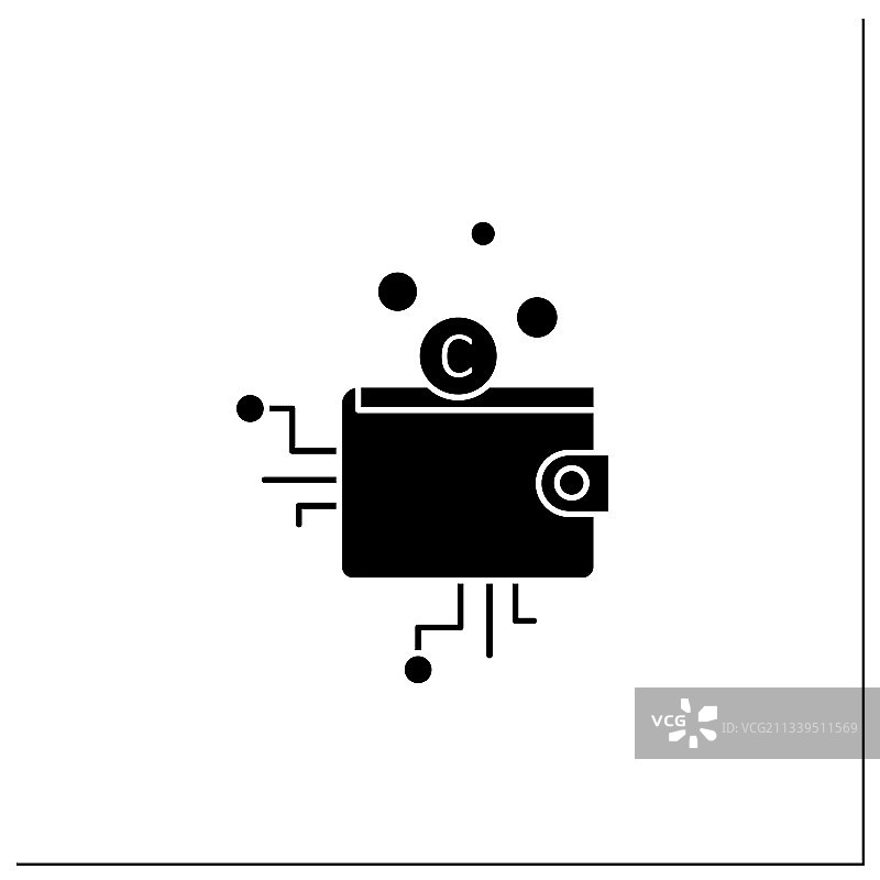加密货币钱包标志图标图片素材