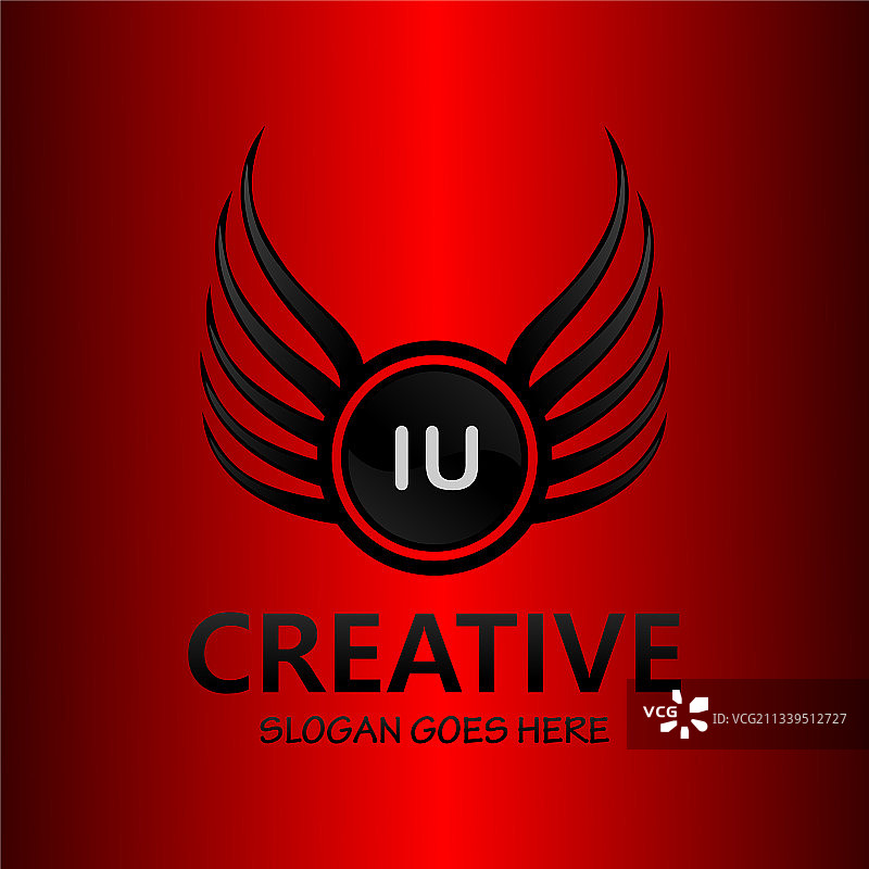 IU字母皇家奢华标志模板图片素材