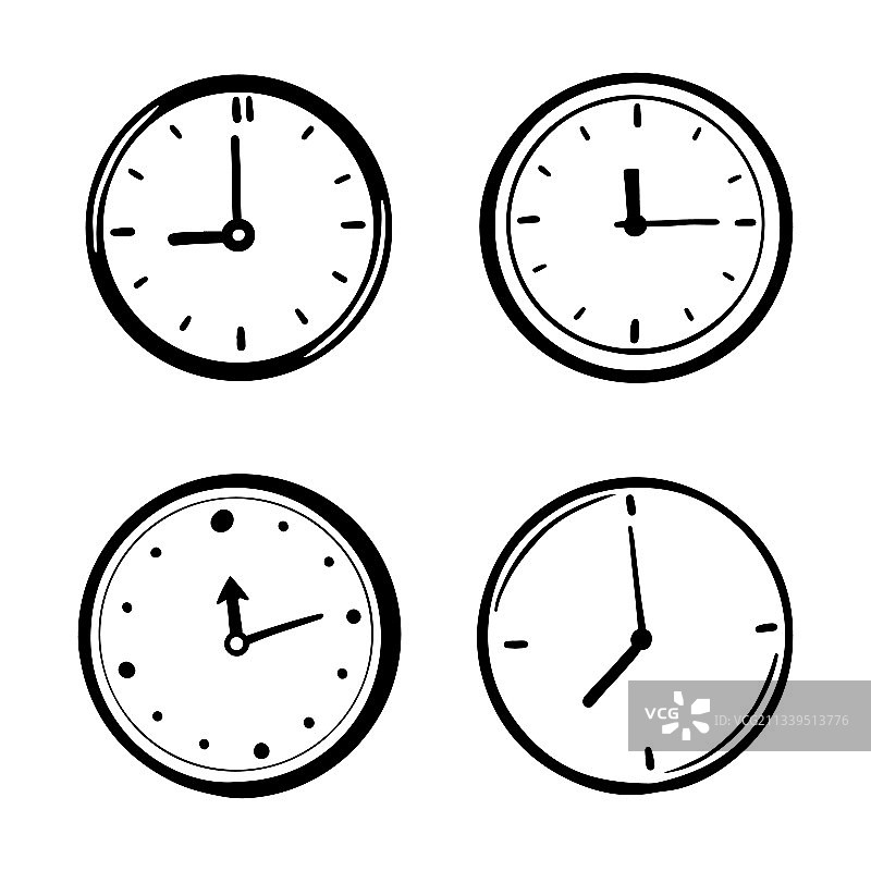 手绘时钟合集图片素材