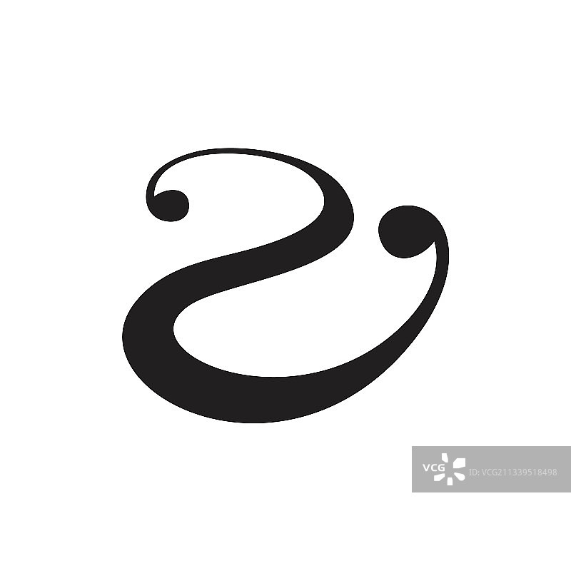 数字2曲线简约标志图片素材