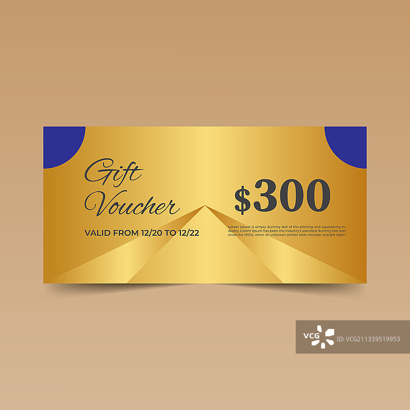 金色礼券设计模板图片素材