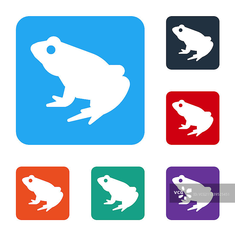 白色青蛙图标，白色背景图片素材