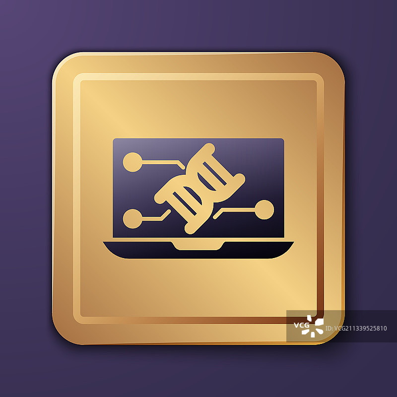 笔记本电脑上的紫色基因工程改造图片素材