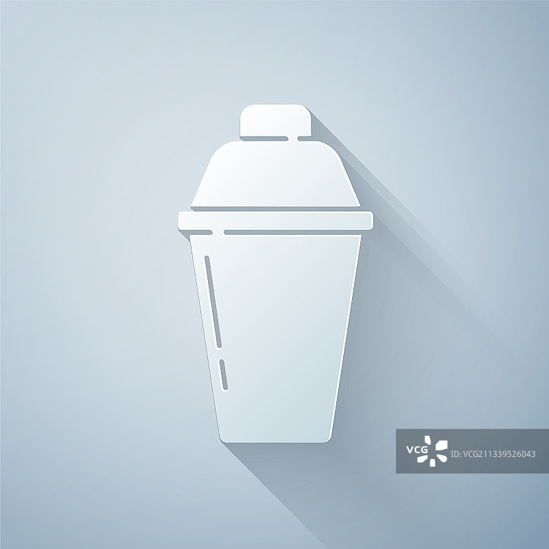 剪纸调酒器图标，灰色背景图片素材