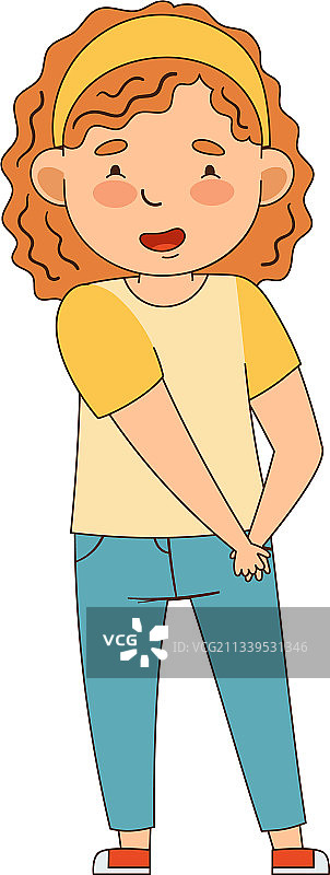 可爱的表情符号女孩手牵手图片素材