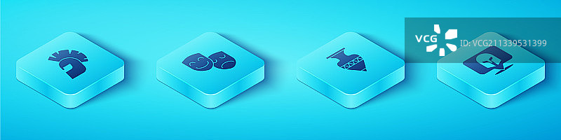 2.5D希腊头盔喜剧悲剧套装图片素材