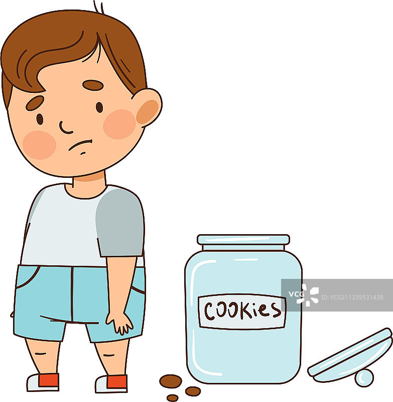 面带愧色的可爱男婴图片素材